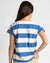 All Angles Square Neck Striped Tee in Bright Blue