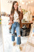 Faux Leather Button Down in Rich Cognac