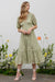 Button Down Lace Dress in Light Sage