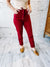 Highwaist Cuffed Jogger in Scarlet by Judy Blue