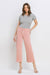 High Rise Crop Wide Leg Denim in Silver Pink by Vervet