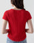 Popcorn Textured Short Sleeve Knit Top in Flame Scarlet
