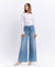 High Rise Elastic Tie Waistband Wide Denim by Flying Monkey