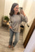 Heather Grey Waffle Knit Sweater