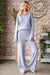 Relaxed Knit Straight Pants in Pale Blue Lavender