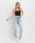 Tummy Control High Rise Straight Jeans in Light Wash by Lovervet