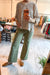 Super High Wide Cropped Utility Denim in Faded Green by MICA