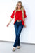 Ribbed Boyfriend Style Oversized Top in Ruby Red