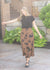 Womens Braylyn Camel Floral Midi Skirt Fall 2025