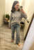 Heather Grey Waffle Knit Sweater