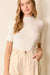 Ribbed Top with Scalloped Edge in Ivory