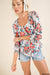 Floral Henley Knit Top in White