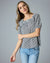 Jennie Gingham Blouse in Black & White