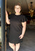 Ruffle Sleeve Tunic Dress in Black