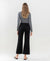 Jet Black High Rise Raw Hem Crop Wide Leg Denim by Lovervet