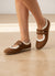 Double Strap Mary Jane Sneakers Velcro Casual Comfort in Cognac