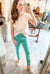 Bridgette High Rise Garment Dyed Slim Jeans in Aquamarine