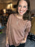 Round Neck Tunic Top in Fainted Rust