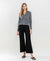 Jet Black High Rise Raw Hem Crop Wide Leg Denim by Lovervet