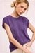 Loose Fit Sleeveless Ribbed Knit Crew Neck Top in Taro Purple