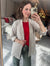 Ribbed Boyfriend Style Oversized Top in Ruby Red
