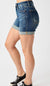 High Waisted Tummy Control Vintage Wash Cuffed Shorts