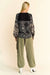 Boho Flower Patchwork Balloon Waffle Knit Top