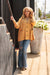 Two-Tone Charm Cardigan in Marigold and Magenta
