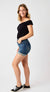 High Waisted Tummy Control Vintage Wash Cuffed Shorts