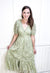 Button Down Lace Dress in Light Sage