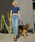 High Rise Utility Wide Jean in Medium Wash