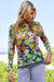 Flower Printed Mesh Blouse