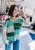 Color Block Oversized Summer Knit Sweater Top in Mint Green