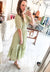 Button Down Lace Dress in Light Sage