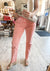High Rise Vintage Garment Dyed Straight Denim in Peachy Pink by MICA