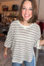 Textured Stripe Knit Top in Mocha & Cream