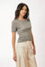 Mesh Lace Stretch Short Sleeve Blouse in Olive Khaki