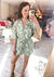 Printed Button Down Resort Romper in Sage