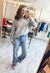 Heather Grey Waffle Knit Sweater