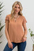 Eyelet Lace Sleeve Blouse in Light Sienna