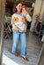 OATMEAL LATTE DAISY FLORAL RIBBED SWEATER