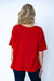 Ribbed Boyfriend Style Oversized Top in Ruby Red
