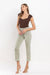 High Rise Stretch Straight in Light Olive Grey by Lovervet