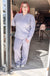 Relaxed Knit Straight Pants in Pale Blue Lavender