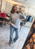 Heather Grey Waffle Knit Sweater