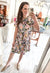 Always Be There Floral Ruffle Mock Neck Dress