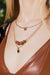Three Layered Rustic Gold Charmed Necklace