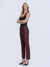 Hight Rise Slim Straight Denim in Wine
