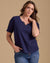 Hadley Henley Top in Maritime Blue
