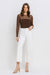 High Rise Wide Leg Denim in Optic White by Vervet